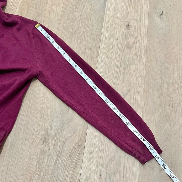 Theory Maritza B New Steady Drape Front Wool Cardigan Sweater Berry Small - Picture 12 of 16